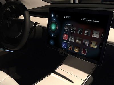 Day 8 - Tesla Model 3 UX & UI ai automotive car center display cluster hmi tesla touch screen ui ux voice control
