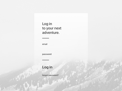 Day 21 - Login screen android black and white bnw ios login minimal password travel typography ui ux