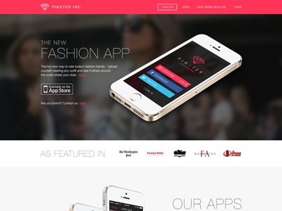 Pinxter Inc. website app design fashion pinxter site style web