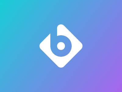 B b design logo mark rebound symbol