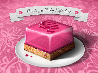 Thank you for the invite! cake dribbble gift illustration invite jelly kir kovalski thank you vicky mcfarlane