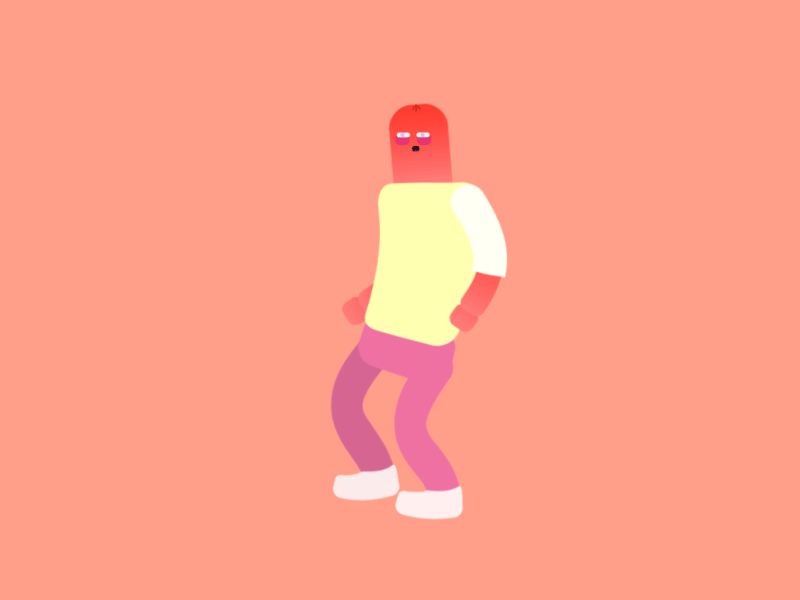 Dribbble Debut 2d 2d animation character character design dance dancing hot dog