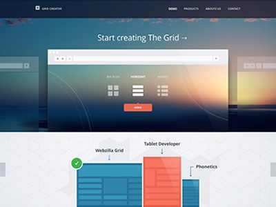 Grid Creator blue clean creator flat grid icons layout minimal orange ui ux web website
