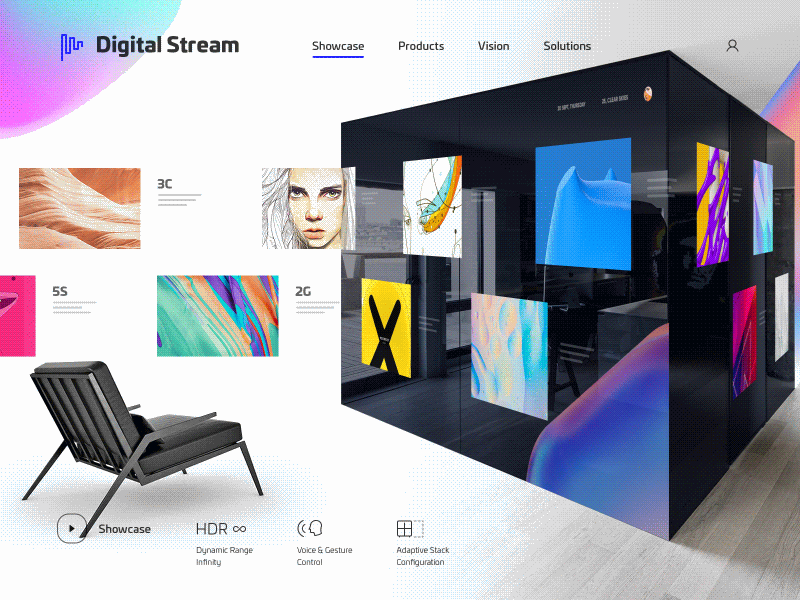 Digital Stream ar flow gallery human river room scale smart ui vr wall