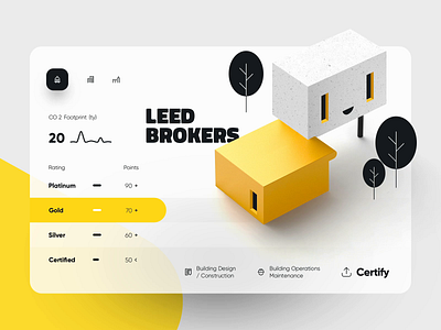 Leed Brokers web building build architecture design system rating enviroment energy menu graphic product app blink eye trees yellow green house home