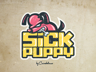 Sickpuppy branding dog identity logo sticker