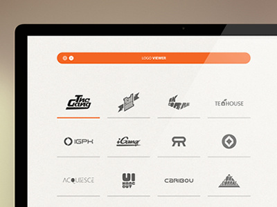 Logofolio Light clean flat interface layout logos minimal orange web website