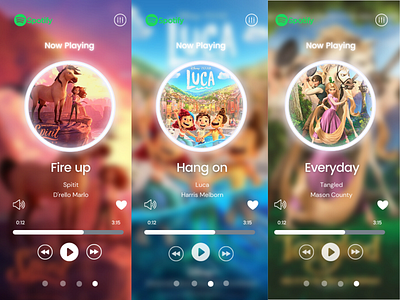 UI Design of Spotify adobe photoshop colorful figma graphic design mobile ui ui