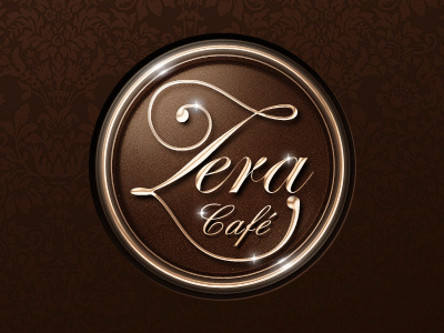 Zera Logo brown circle glimmer gold logo shine shisha zera