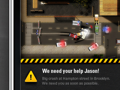 Citycop UI accident app car city crash game interface iphone street