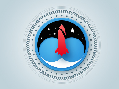 Taikonauten Batch batch circle launch logo rocket sign stars