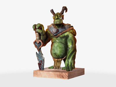 Old King ork maquette fantasy king maquette medieval old orc ork painting shaman texture warcraft
