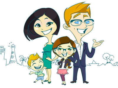 Happy Family drawing family happy smile social triboo digitale