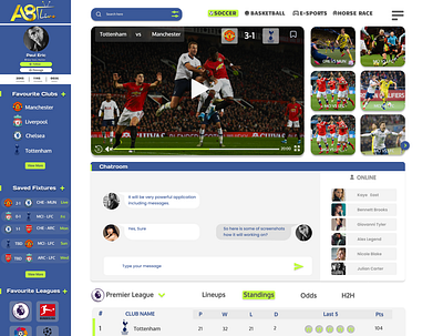 Sports Live Score Design (Web Version) app branding design graphic design illustration ui ux web website