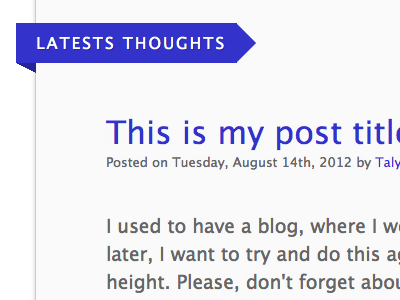Blogging again? blog chicoui post ribbons taly online title typography