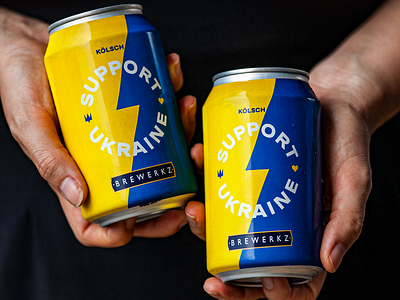 Beer Can Design "Support Ukraine" | Singapore beer brand design branding design design studio graphic design help logo package support ukraine visual identity