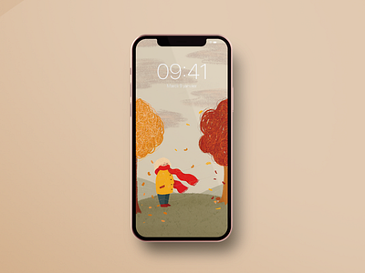 Fall mobile wallpaper automn design fall graphic design illustration illustrator mobile procreate wallpaper