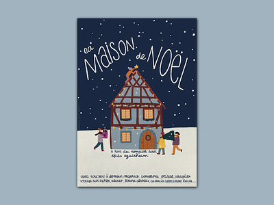 La maison de Noël - Poster christmas design graphic design illustration illustrator procreate