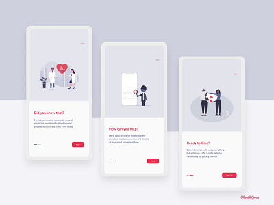 Onboarding Screens for Helping Hands Mobile App