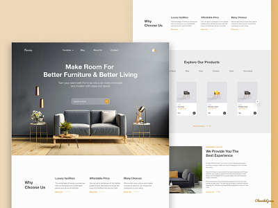 Landing Page Design for Furniture Company design figma ui ux webdesign
