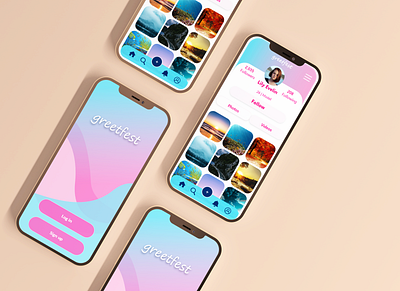 Greetfest - UI prototype app design illustration ux