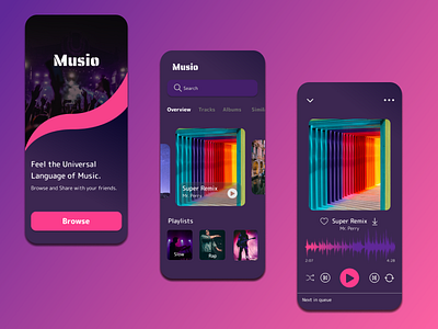 Musio music app UX prototype app design graphic design logo typography ux