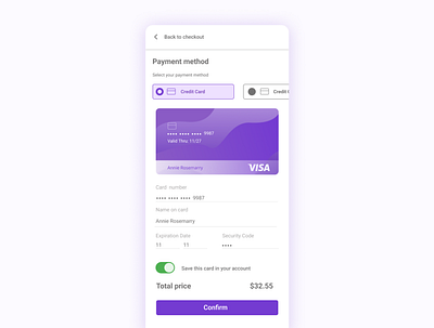 Daily UI #02- Credit card checkout app design graphic design logo ui ux vector