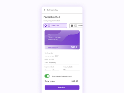 Daily UI #02- Credit card checkout