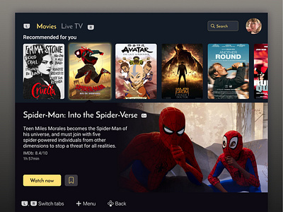 Daily UI#025 – TV app 025 dailyui movies streaming tv app