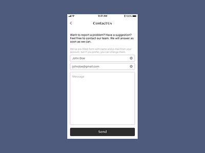 Daily UI #028 – Contact us 028 contact us dailyui form mobile
