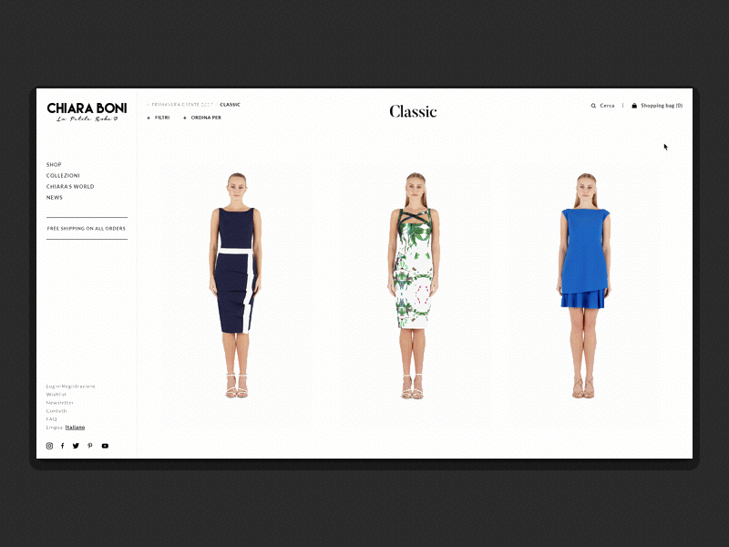 Chiara Boni - Listing Page art direction chiara boni ecommerce fashion gif online store principle store webdesign website