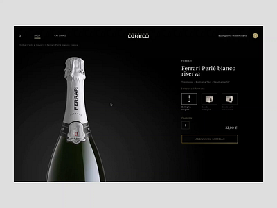 Enoteca Lunelli - Item Page animated animation art direction creative design digital ecommerce ferrari gif interaction online store principle store ui web webdesign website