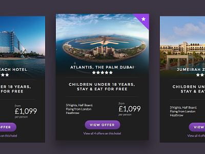 Hotel Offer Cards by Andy Hulme on Dribbble