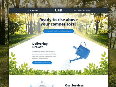 Rise Landing Page angles growth landing page marketing one page trees ui web design
