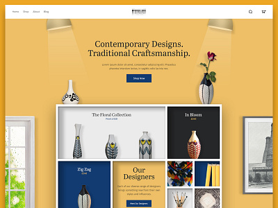 Ecommerce Pitch Design ecommerce pottery products shelves