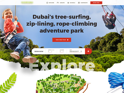 Adventure Park Concept adventure dubai ghaf trees homepage theme park treetops ui