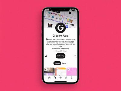 Glorify Pinterest's board board brand identity branding community creative design graphic design idea inspiration motivation pin pinterest saas social social media social media pack software story template video