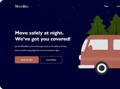 MoonBus - Transport Website design ux website