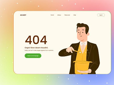 404 Page design magic ui ux website