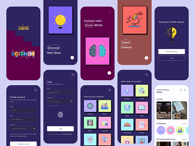 Think Science app design design mobile design ui ux