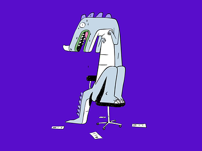 Spendesk - Don't be a dinosaur animations animated illustration animation art character design design dino dinosaur finance illustration illustration for web spendesk stress stressed vector illustration work