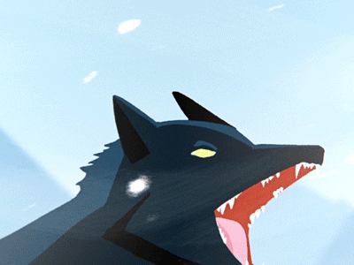 Wolf Howling blue cel animation howling snow wolf