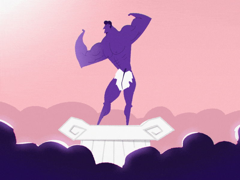 1. Pride 2d bodybuilding celanimation character greek illustration pride proud purple