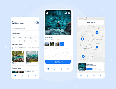 Travel app - Mobile design branding design illustration mobile trending ui uidesign ux uxdesign