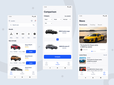 Car Application - Light theme