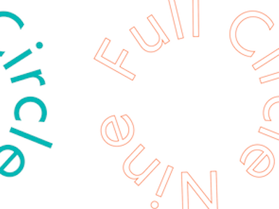 WIP circle daily font free letter logo orange outline teal xmas