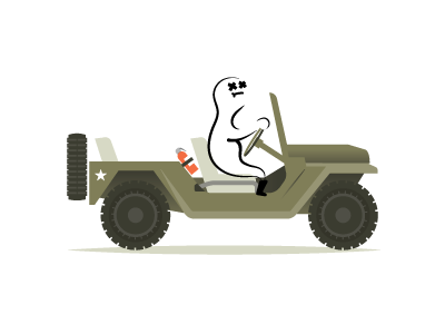 war ghost army ghost illustration jeep military