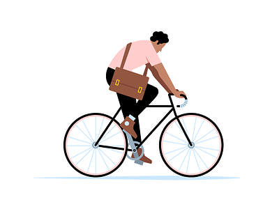 Messenger bicycle bike biker messenger pastel riding satchel