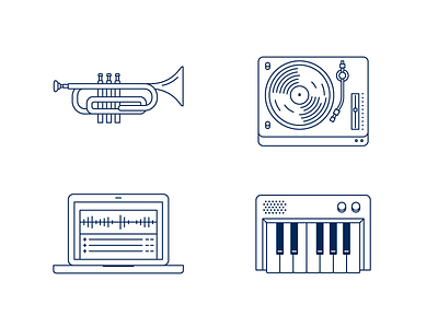 Score a Score icons dj keyboard laptop microphone music musical instruments playlist record player trumpet