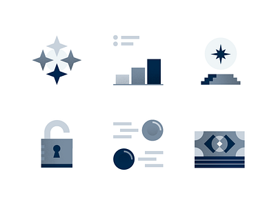 icon set for Colony.io part 1 black and white block blockchain charts corporate data finance finances grey icons illustration money payments security stars talent